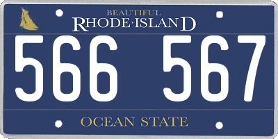 RI license plate 566567