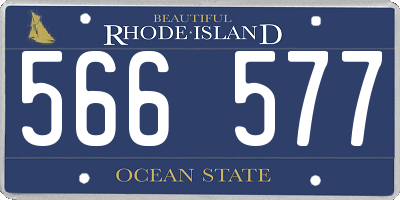 RI license plate 566577