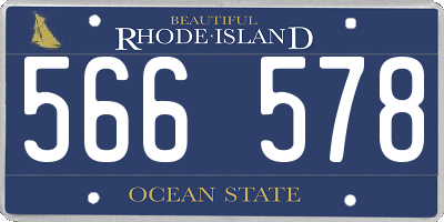 RI license plate 566578