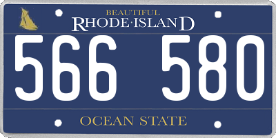 RI license plate 566580