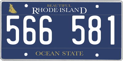 RI license plate 566581