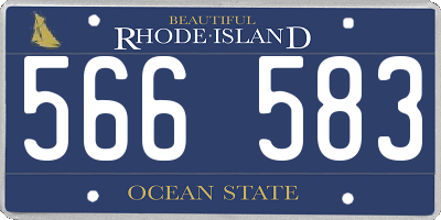 RI license plate 566583