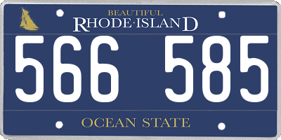 RI license plate 566585