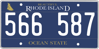 RI license plate 566587