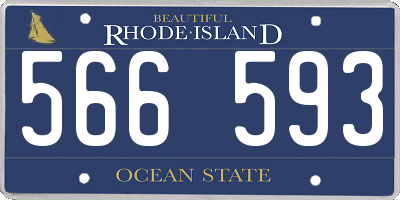 RI license plate 566593