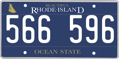 RI license plate 566596