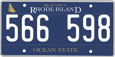 RI license plate 566598