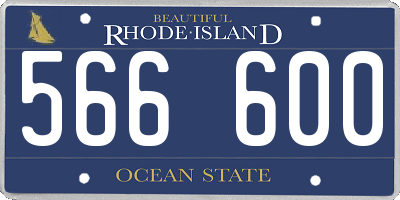 RI license plate 566600