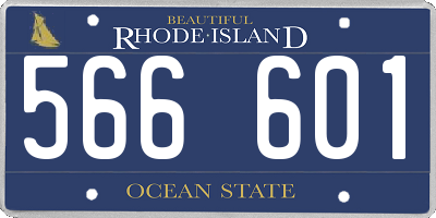 RI license plate 566601