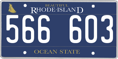 RI license plate 566603