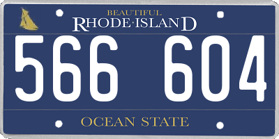 RI license plate 566604