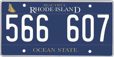 RI license plate 566607