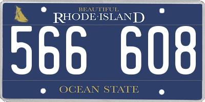 RI license plate 566608