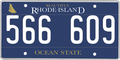 RI license plate 566609