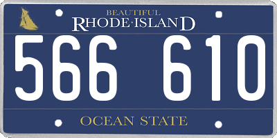 RI license plate 566610