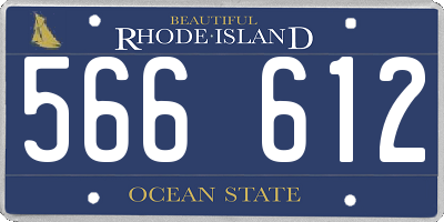 RI license plate 566612