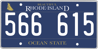 RI license plate 566615