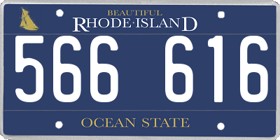 RI license plate 566616