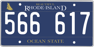 RI license plate 566617