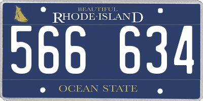 RI license plate 566634