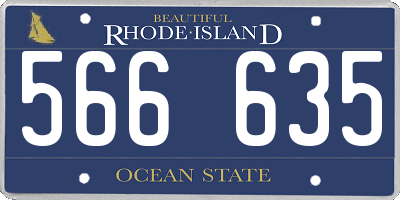 RI license plate 566635
