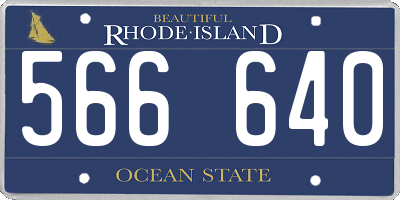 RI license plate 566640