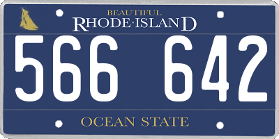RI license plate 566642