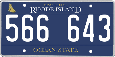 RI license plate 566643
