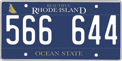RI license plate 566644
