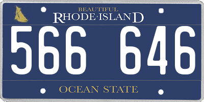 RI license plate 566646