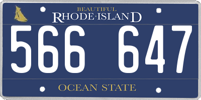 RI license plate 566647