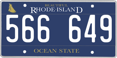RI license plate 566649