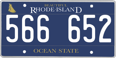 RI license plate 566652