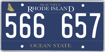 RI license plate 566657
