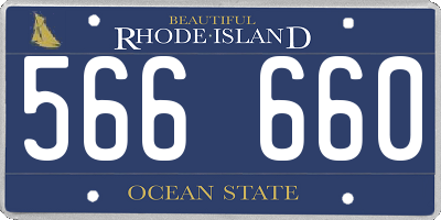 RI license plate 566660