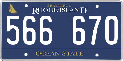 RI license plate 566670