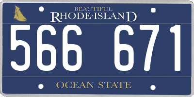 RI license plate 566671