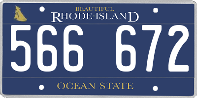 RI license plate 566672