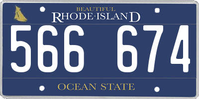 RI license plate 566674