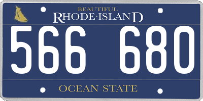 RI license plate 566680