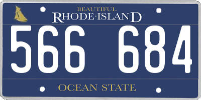 RI license plate 566684