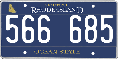 RI license plate 566685