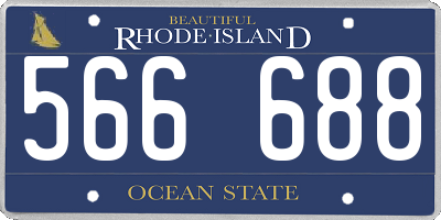 RI license plate 566688