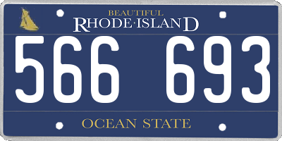 RI license plate 566693