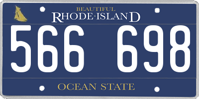 RI license plate 566698