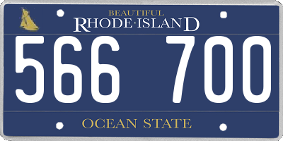 RI license plate 566700