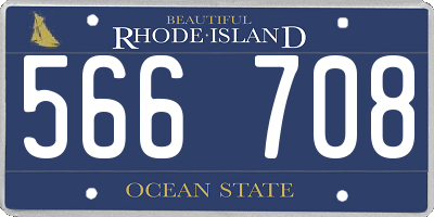 RI license plate 566708