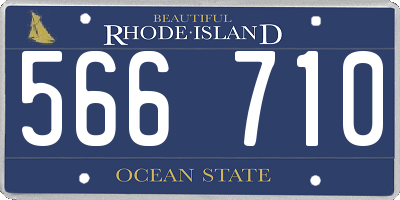 RI license plate 566710
