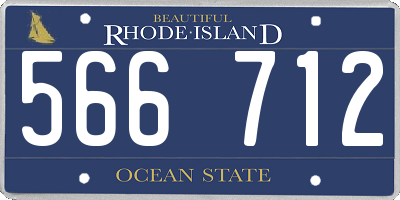 RI license plate 566712
