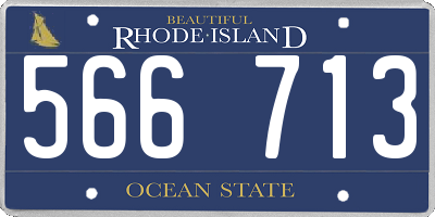 RI license plate 566713